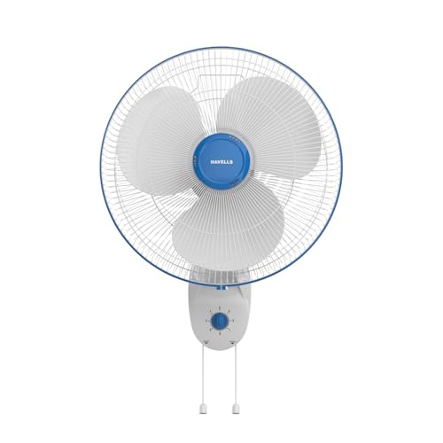Havells Gatik Pro 400mm Wall Mount Fan | RPM: 1350 | Double string for Speed & Oscillation control | Thermal Overloaded Protected Motor | 100% Copper 
