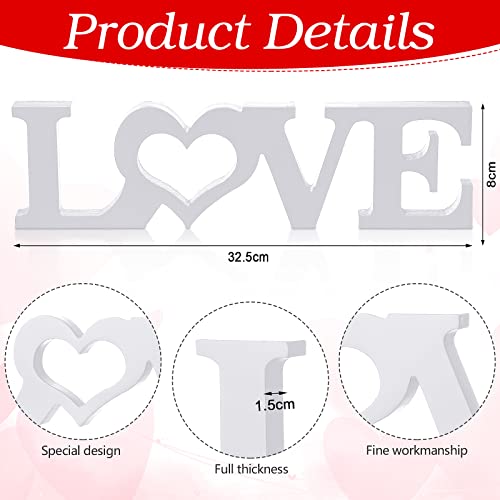 Wedding Decorations Wooden Love Sign For Home Decor Wedding Table Decorations Wood Love Letters Sign Love Decor Bridal Shower Signs For Married Anniversary Party Wedding Party Proposal (White) #TOP4