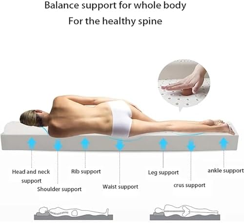 100% Natural Latex Mattress with NIC Cover - 10cm Thick, Available in Single, Double, Queen & King Sizes - Ideal for Home & Hotel Use, 150x190cm (59x75in)