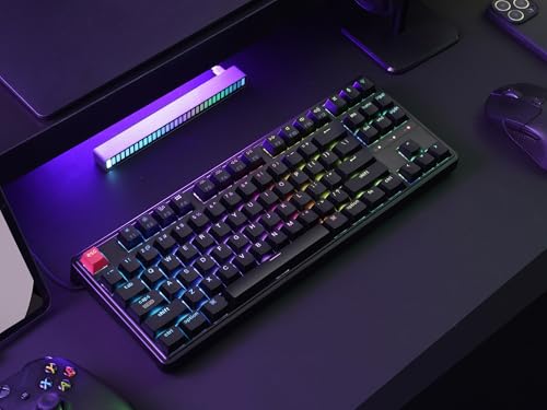 Image of Keychron C3 Pro QMK /VIA Custom Mechanical Keyboard, 8000 Polling Rate Hot Swappable Programmable 87 Keys Compact TKL Layout Gasket Mount, RGB Backlight Wired Gaming Keyboard with Super Banana Switches