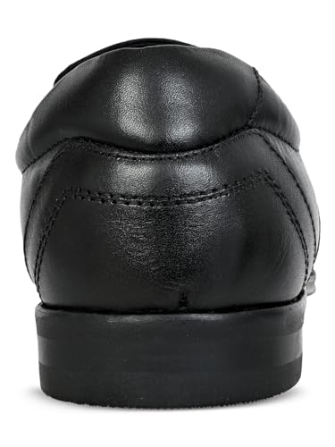 Image of Allen Cooper Men's Black Genuine Leather Loafers |Slip-On Formal Shoes | Comfortable Office Moccasins for Men