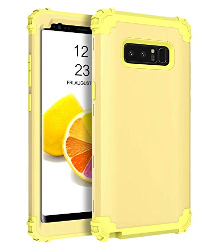 BENTOBEN Samsung Galaxy Note 8 Case, Note 8 Phone Case, 3 in 1 Heavy Duty Hybrid Hard PC Soft Silicone Bumper Shockproof Anti Slip Protective Case Cover for Samsung Galaxy Note 8 (2017), Yellow Lemon