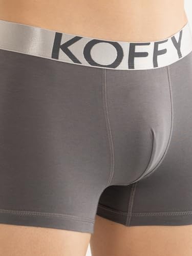 Image of KOFFY Men's Malleable Cotton Lycra Long Trunk with Minus Cutting Pouch and Moisture Wicking Properties