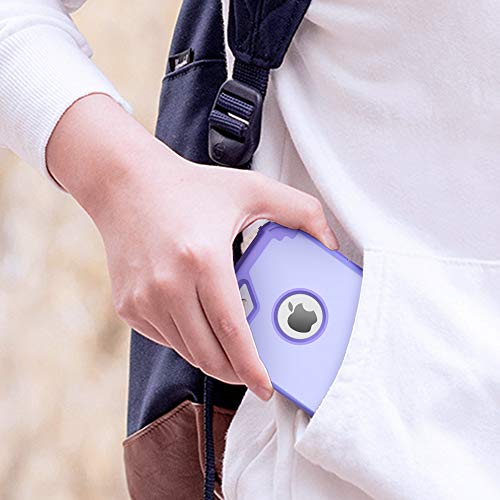 Idweel Iphone 6S Case, Iphone 6 Case With Tempered Glass Screen Protector, 3 In 1 Shock Absorption Heavy Duty Hard Pc Covers Soft Silicone Full Body Protective Case For Women Girls,Purple #TOP4