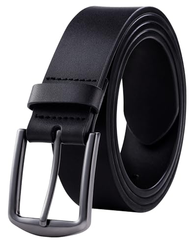 KM Legend mens Leather Dress Belt for Work Business and Casual