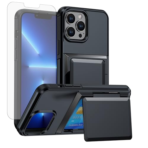 Coque iPhone 14 Pro Asuwish avec protège-écran et porte-carte
