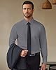J.VER Mens Shirts Stretch Long Sleeve Dress Stain Shield Business Casual Regular Fit Button Down Shirt Non Iron Work Office Formal Shirt Dark Grey S #1