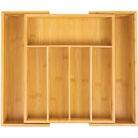 Klass Home Large Bamboo Cutlery Drawer Organiser Cover
