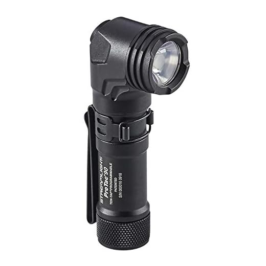 Streamlight 88088 ProTac 90 Right-Angle Light with CR123A Lithium Battery & AA Alkaline Battery & Nylon Holster - 300 Lumens, Black, Length: 3.78"
