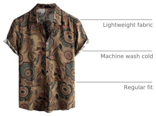 Image of VATPAVE Mens Casual Hawaiian Floral Shirts Short Sleeve Button Down Tropical Shirts Beach Summer Shirts