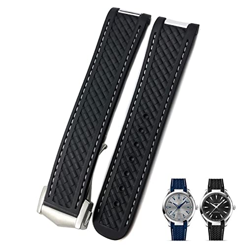 Bracelet montre caoutchouc 20mm incurvé Omega AT150 Aqua Terra Seamaster