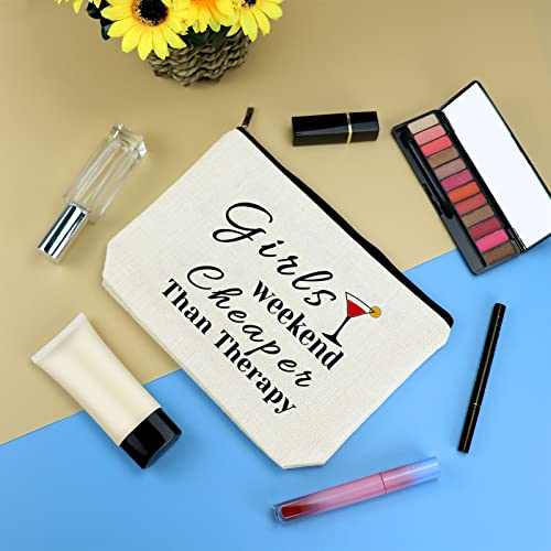 Girls Weekend Gift 3 Pcs Travel Makeup Bag Friendship Trip Gift for Her Best Friends Bestie Sister Cosmetic Bags Christmas Birthday Graduation Present for Women Girls Travel Zipper Toiletries Pouch3