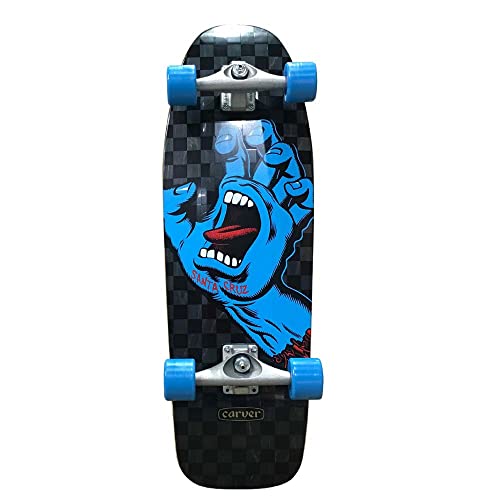 Santa Cruz Skateboard Complete Screaming Hand Check Carver Surf Skate Black 9.8" x 30.2"