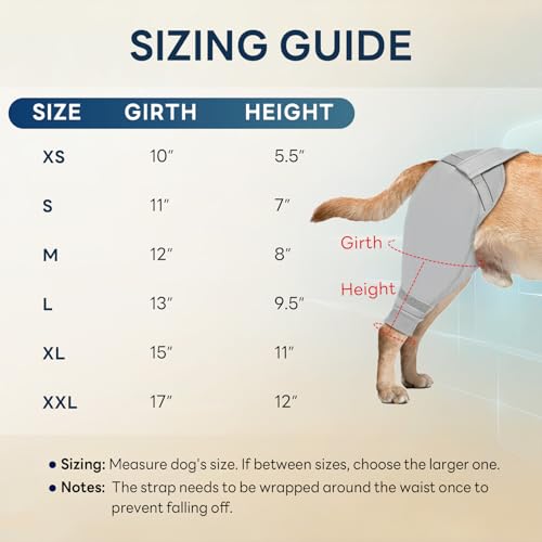 Image of Dog Rear Leg Sleeve to Stop Licking, Upgraded Hind Leg Cover to Stop Slipping, for TPLO Surgery, Skin Conditions, Wounds, Breathable Soft Fabric, Dog Cone Alternative, Left, XL, Grey