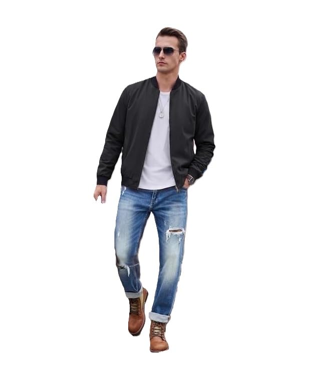 Image of XMARTY Men's Cotton Jacket Comfortable Breathable Full Sleeve Zip-Up Casual Daily Wear