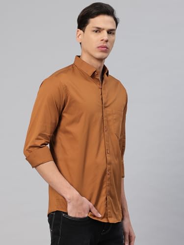 Image of Majestic Man Men's Cotton Slim Fit Solid Casual Shirt
