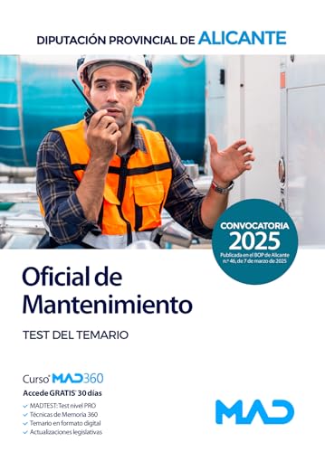Oficial de Mantenimiento de la Diputación Provincial de Alicante. Test del temario