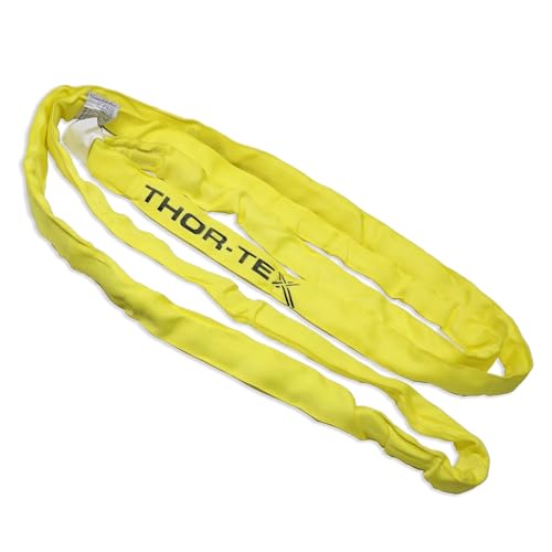 THOR-TEX 6' X 8400 lbs. Capacity Polyester Round Sling [Yellow] | for Material Handling, Hoisting, Farming and Utility Work | Heavy Duty and Industrial