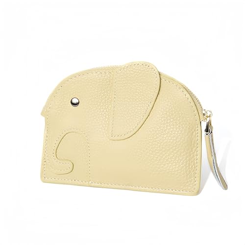 財布 レディース カードケース マルチケース キーリング付き 小物入れ 牛本革 ポケット 薄型 動物 ゾウさん カード入れ ミニ財布 小銭入れ 収納 動物 アニマル(ベージュ)のサムネイル