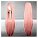 A/X Perücke Gerade Perücke 100. cm / 40. Inches Lila Halloween Haar Synthetische Hitzebeständige Karneval Cos-Play-Salon-Party (Color : Pink, Stretched Length : 38inches)