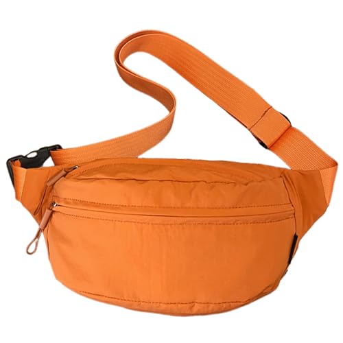 Bauchtasche Gürteltasche für Damen und Herren Bauchtasche Mode Groß Handytasche Wasserdicht Gürteltasche Fächer mit Reißverschluss Sport Laufgürtel für Camping Sport Outdoor Radfahren (Orange)