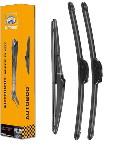 AUTOBOO 26'+20' Windshield Wipers with 12' Rear Wiper Blade Replacement for Toyota Highlander 2019 2018 2017 2016 2015 2014 2013 2012-2008 Lexus GX460 2021-2011-Original Factory Quality (Pack of 3)