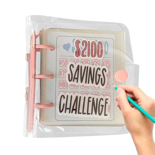 Classeur pour économiser de l'argent, livre de défi budgétaire de 2100 $, organisateur de stockage portable pour espèces, système de suivi d'enveloppe réutilisable, planificateur financier pour femmes
