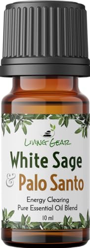 White Sage & Palo Santo Essential Oil for Energy Clearing & Purification - Use in All DIffusers, Topically & Aromatherapy - Pure, Therapeutic Grade - 10ml