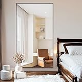 wandspiegel 180 x 80 cm Praktischer Standspiegel mit flexibler Aufstellung: Nutzen Sie diesen Ganzkörperspiegel mit Standfuß ganz ohne Montageaufwand. Full body mirror für anspruchsvolle Einrichtungen. Haltezubehör inklusive, lässt sich einfach an der Wand befestigen