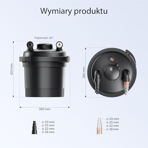 SunSun CPF-280 Filtr ciśnieniowy z UVC 11W klarownik filtrowy do stawu do 8000l