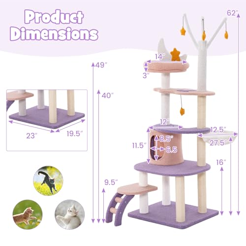 Árbol para gato PETSITE con tema de estrellas y luna, 62 pulg. miniatura 2