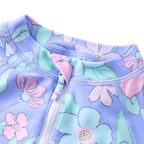 Image of UMELOK Baby Girls One Piece Swimsuit Infant Bathing Suit Long Sleeve Rash Guard Swimwear with UPF 50+ Sun Protection