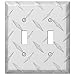 AMERELLE 955TT Diamond Plate Wallplate, 2 Toggle, Aluminum, Silver, 1-Pack