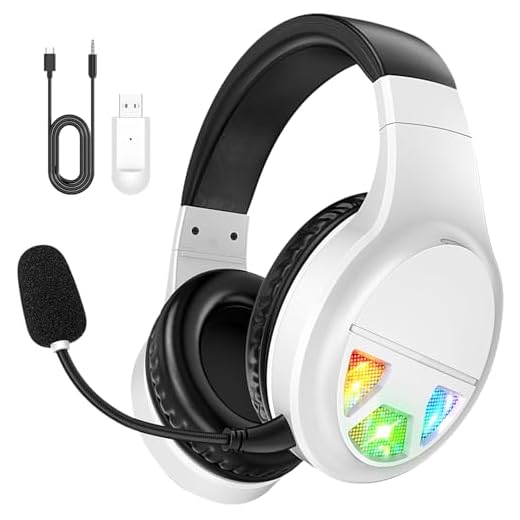 WiseWing 2.4GHz Wireless Gaming Headset for PC, PS5, PS4, Switch, USB Gaming Headphones with Noise Canceling Microphone, Bluetooth 5.4, RGB Lights, 60H Battery Headsets for Mac, Laptop, Mobile