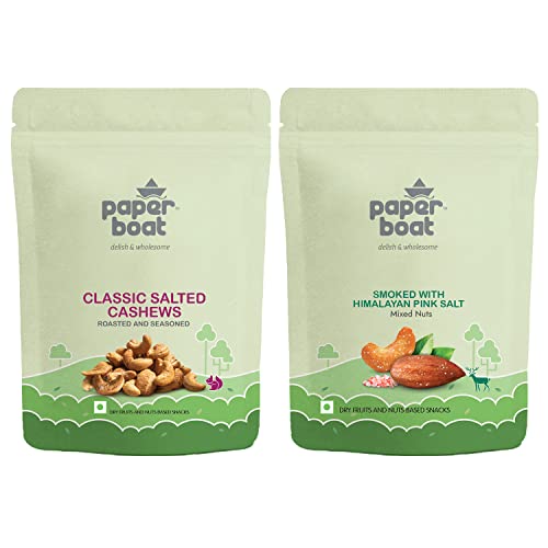 Image of Paper Boat Smoked and Roasted Nuts Combo | Mixed Nuts & Salted Cashews (2 X 200gms)