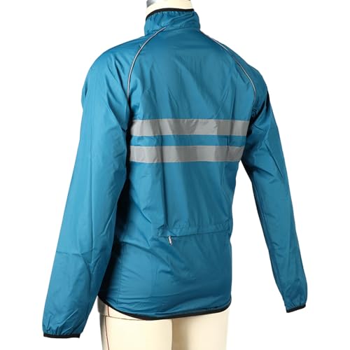 Chaqueta Reflectiva Rompeviento para Ciclismo Hombre Azul 2XL miniatura 2