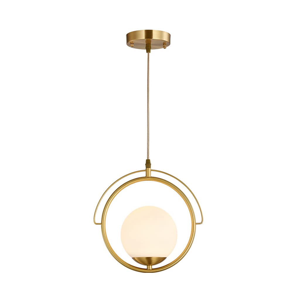 Suspension industrielle verre et or luminaire du milieu du siècle pour salle à manger