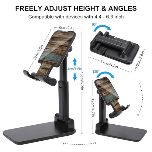 Support de téléphone en bois rustique de bureau pliable et ajustable - 2