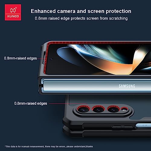 Image of PRITO Samsung Galaxy Z Fold 3 Case - Clear Beatle Slim Phone Case With Hard Pc Back, Soft Tpu Edges, Hinge, Non-Yellowing, Shockproof Protective Cover For Z Fold 3 5G (Fold 3)