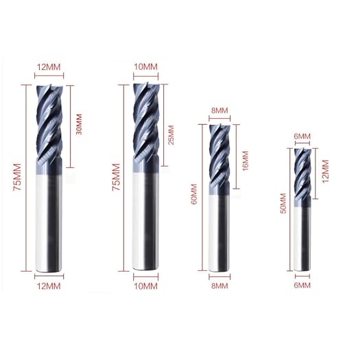 Image of Carbide Tungsten Steel Square end Mill- 4 Flute