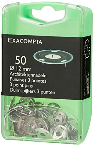 Exacompta 14761E - Cajita de 50 chinchetas, Niquelado