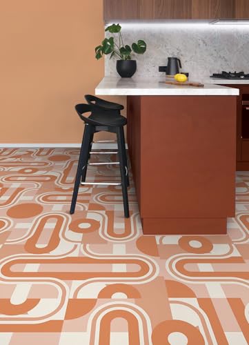 Very Gay Paint Brenda Daworld Terracotta Peel and Stick Floor Tiles, FP6337