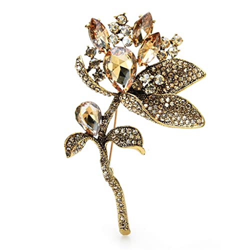Brooche fleur strass bleu le cadeau idéal pour fête et mariage