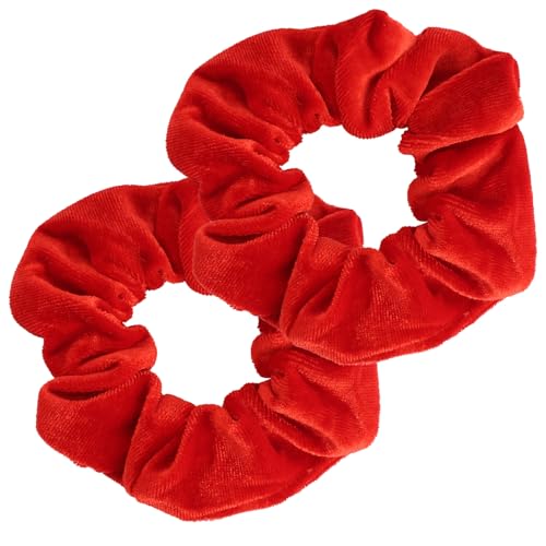 2 pezzi rossi grandi elastici per capelli in velluto per capelli, scrunchies elastici,elegante supporto per coda di cavallo,fasce spesse per capelli in velluto di alta qualità, per ragazze