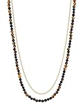 Estella Bartlett Collar doble de ojo de tigre y ónix negro para hombre