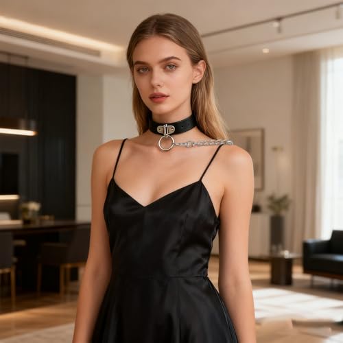 Halsband Damen für Sex Halsfessel Halskette Adult SM Fesseln Halsbänder Bondage Leder BDSM Flirt Halsband Spielzeug mit Leine Ketten