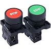 Taiss Momentary Push Button Switch Start/Stop Red Green Sign NO NC AC 660V 10A Button Switch HB2-Start/Stop