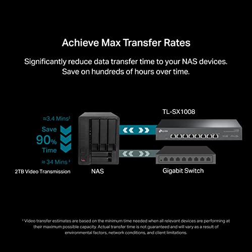 Image of TP-Link TL-SX1008 | 8 Port 10G /Multi-Gig Unmanaged Ethernet Switch | Desktop /Rackmount | Plug & Play | Sturdy Metal Casing | Speed Auto-Negotiation, Free Expert Help