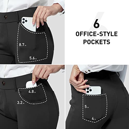 M MOTEEPI Yoga Dress Pants for Women 31''/29''/33'' High Waisted Pull on Work Pants Business Slacks4