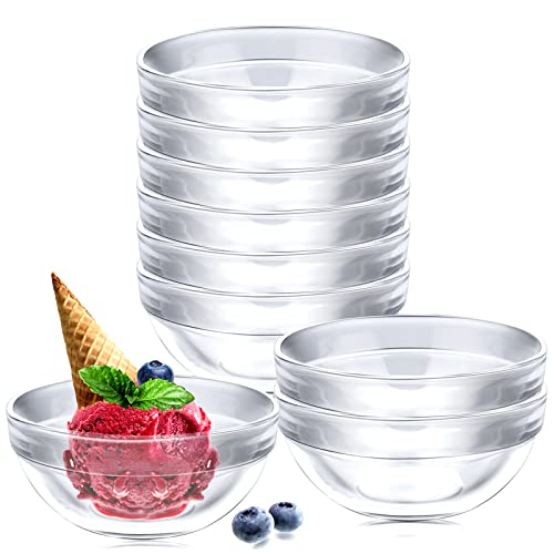 Vmiapxo 10 Pack 3.5" Small Glass Bowls, 4.7Oz Stackable Glass Prep Bowls Mini Portion Dishes Serving Bowl For Dessert Snack Spice Sauce Cooking Mixing Tasting #TOP24